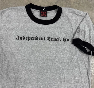 Camiseta de colección Independent Truck Company Ringer para hombre monopatín grande años 90 Y2K Foto 1 de 4