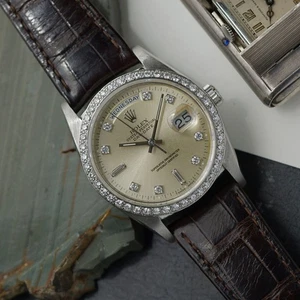 Rolex Day Date Ref. 18346 Platinum Diamond Bezel & Dial 36mm Automatic 1991 - Picture 1 of 13