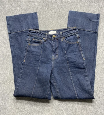 Jeans Habitual para mujer 27/26 azul denim tiro alto pierna ancha costura delantera pintuck Foto 1 de 4