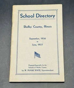 Directory scolastica vintage 1936-1937 Shelby County, Illinois School Directory - Foto 1 di 4
