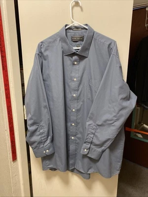 Camisa de vestir DAVID TAYLOR para hombre azul con botones manga larga talla 19 y 34/35 brazo Foto 1 de 4