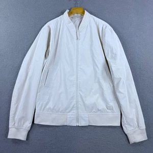 Zara DNWR Men's Lightweight Bomber Jacket Ivory Size L Full-Zip Minimalist - Picture 1 of 11