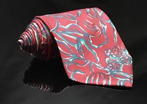 Colorful Floral "UNGARO" Silk Tie, MADE IN ITALY. 3.7" Wide 57.5" Long - Picture 1 of 5