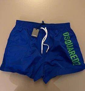 Dsquared2 Mens Blue Swim Shorts With Logo Bleu TG 50 - Picture 1 of 10