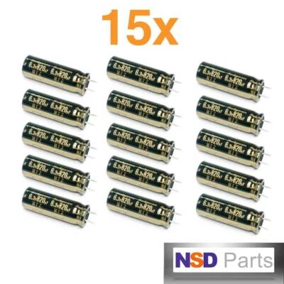 15 Pcs 820uF 6.3V Rubycon MFZ 8x25mm 6.3V 820uF Motherboard Capacitor