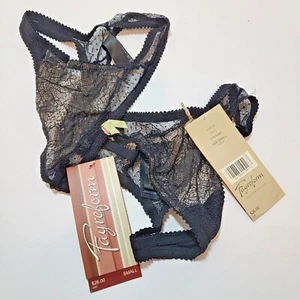 Fayreform Vitality F16-5049 Size Small S Black Panties Thong 2 Pack Flower Rose - Picture 1 of 6