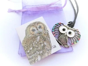 GRANDE COLLANA CIONDOLO GUFO ECCENTRICO SU CAVO LUNGO REGOLABILE - Cool Funky Jewellery - Foto 1 di 5