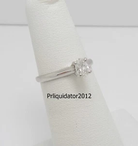 1/3CT Natural Oval Diamond Solitaire Engagement Wedding Ring 14K White Gold - Picture 1 of 10