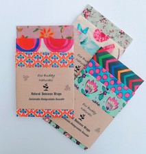 🌱 3 X Size Large 30cm Natural Beeswax Food Wraps, Eco Living, No More Plastic