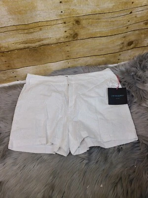 Pantalones cortos a rayas Cynthia Rowley para mujer talla 10 nuevos blancos nuevos #F Foto 1 de 4