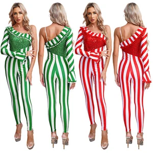 Mujeres Cosutme Halloween Leotardo Carnaval Mono Fiesta Body Brillante Ayudante - Imagen 1 de 32