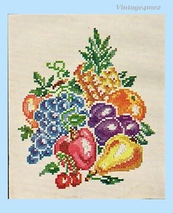 1940er Vintage McCall Stickerei Transfer 1486 ungeschnitten Obstschale Nadelmalerei - Bild 1 von 6