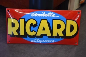 Plaque émaillée RICARD boisson liqueur anisé enamel sign emailschild - Foto 1 di 2