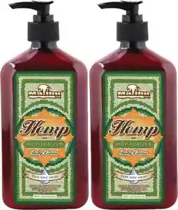 Malibu Tan HEMP BODY LOTION for Dry Skin Hemp Moisturizer, 2-Pack 18 fl oz each - Picture 1 of 5