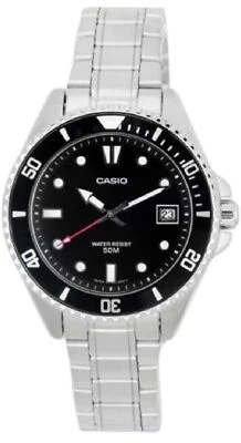Reloj Casio MDV10D-1A1 para hombre estilo buzo esfera negra acero inoxidable Foto 1 de 2