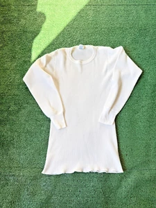 Vintage Morgan Mills Mens Thermal Long Johns Shirt Ivory Waffle USA Size XL - Picture 1 of 7