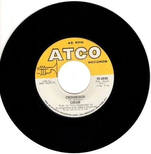 Cream ‎– Crossroads / Passing The Time 7" 45 RPM Single Foto 1 de 4