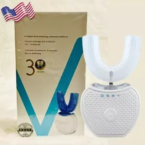 Sani White Ultrasonic Toothbrush Sparkle Glow U Shaped Teeth Whitening 360 Brite - Picture 1 of 6