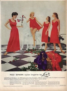 LUXITE RED SPARK Nylon Lingerie - Sexy Women - 1955 Print Ad - Picture 1 of 1