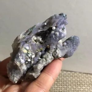 Natural Pueple Grape Agate Chalcedony Crystal Mineral Specimen 102g c0847 - Picture 1 of 9