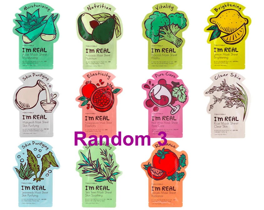 Máscara TONYMOLY Tony Moly I'm aleatoria 3 piezas (3 tipos/uno cada uno) + 1 muestra vendedor de EE. UU. Foto 1 de 1