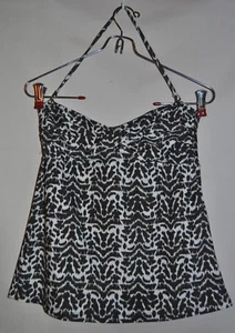 MOSSIMO Gray White Patterned  Tankini Top Swimsuit Size S - Picture 1 of 4