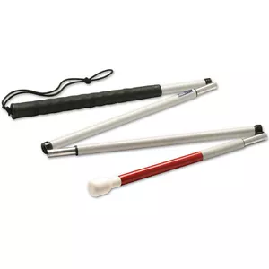 Mobility Canes For The Blind - Aluminum 56 Inches Ambutech - Low Vision Red Tip - Picture 1 of 1