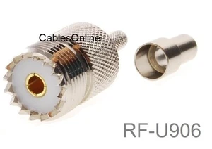 UHF SO239 Female Crimp On Connector for RG58 RG142 LMR195 LMR200 Cable, RF-U906 - Picture 1 of 4