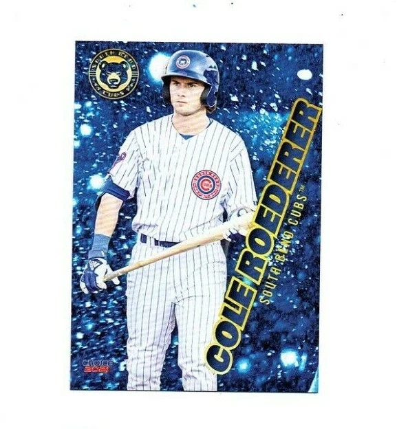 Cole Roederer 2021 South Bend Cubs Baseball card Newhall CA Chicago Cubs - Image 1 of 1