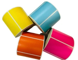 3x2 Colored Direct Thermal Printer Zebra Rollo Jaden Labels 4 RLS of 750 EA - Picture 1 of 3