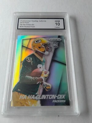 HA HA CLINTON-DIX 2014 SILVER PRIZM ROOKIE PGA 10 GEM MINT PACKERS - Image 1 of 2
