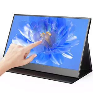 15.6" 1080P Portable Monitor Touchscreen HDR FreeSync External Computer Laptop - Picture 1 of 12