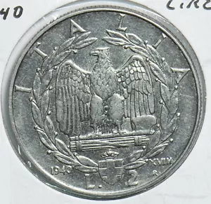Italy 1940 2 Lire Eagle animal 198135 combine shipping - Picture 1 of 2