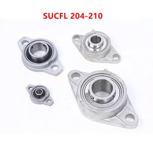 304 Stainless Steel Rhombic Pillow Block Bearing 2 Bolt Solid Base SUCFL 204-210 - Picture 1 of 5
