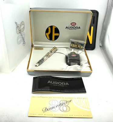 Pluma Estilográfica AURORA 88 DEMOSTRATOR LE 888 Borde Dorado 18K Med Nueva en Caja Año 2001 NUEVA Foto 1 de 4