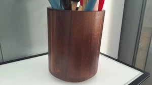 Porta Utensili in Legno di Acacia per Banco Cucina Rotante 360° 7,2" Grande Legno - Foto 1 di 8