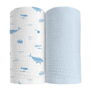 Soft 100% Cotton Swaddles for Newborns, 2- Pack - Large, Breathable Baby Blan... - Picture 1 of 9