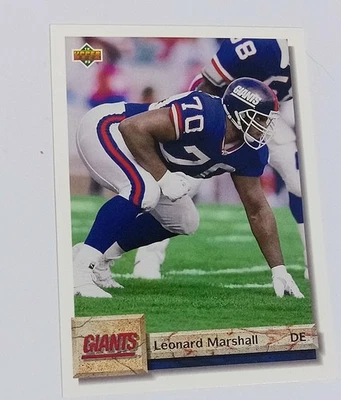 1992 Upper Deck New York Giants Football Card #127 Leonard Marshall - Image 1 of 2