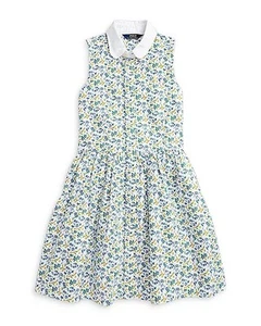 Polo Ralph Lauren Girls 12y Floral Cotton Oxford Shirtdress Brand New With Tags - Picture 1 of 7