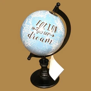 NEW WITH TAGS “Follow That Dream' Blue Globe with Black Metal Base - Picture 1 of 2