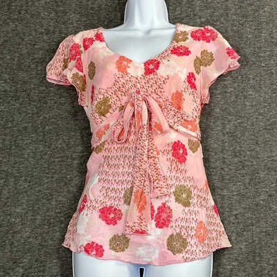 Top Babydoll Maternidad Maternidad Maternidad Vintage Y2K Talla Pequeña Rosa Floral  Foto 1 de 4