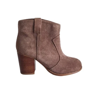 Splendid Western Leather Ankle Boot Brown Suede Cowgirl Bootie Women's 6M - Picture 1 of 8