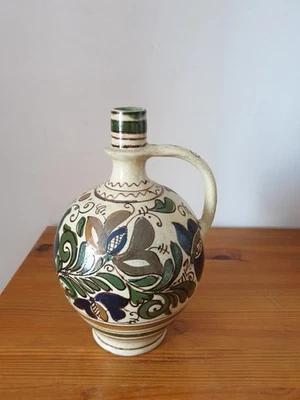 Ancienne poterie roumaine Korond art populaire 1977 16x25 cm - Photo 1/4