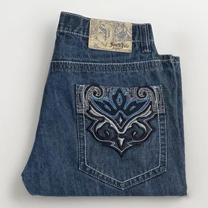 Pantalones Cortos Vaqueros Southpole Vintage Para Hombre Talla 34 Pantalones Cortos Y2K Sueltos Bordados - Imagen 1 de 12