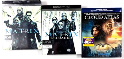 The Matrix & Matrix Reloaded 4K+Slip Cover NEW/Cloud Atlas Bluray Used WACHOWSKI - Image 1 of 4