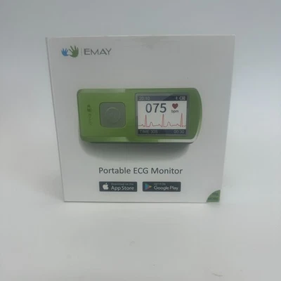 NIB - EMAY Bluetooth Portable ECG/EKG Monitor EMG-10 iPhone/Android/Mac/Windows - Image 1 of 4