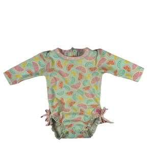 Rüschen Hintern Baby Mädchen Squeeze The Day rosa & grün Zitrus Badeanzug 3-6 m - Bild 1 von 7