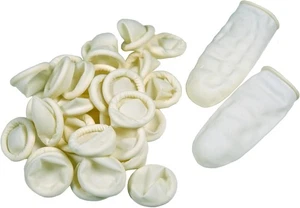 Lettini da dito monouso in lattice 200 pezzi (grandi), gomma antistatica 200 grandi  - Foto 1 di 7