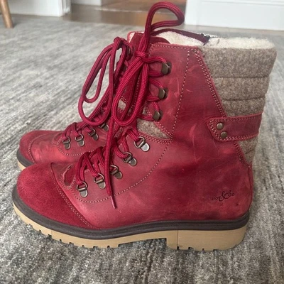 Bos & Co Angus Boots, Size 40 (US size 9), red seude - Image 1 of 4