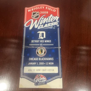 Boleto completo clásico de invierno de la NHL 2009 Wrigley Field Blackhawks vs Red Wings - Imagen 1 de 2